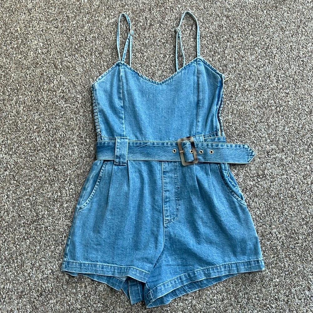 Show Me Your Mumu Sloane Romper in Dusk Blue